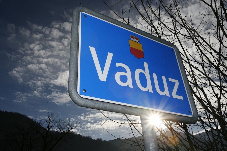 Знак на въезде в столицу Лихтенштейна город Вадуц. © Keystone, Steffen Schmidt/AP Photo