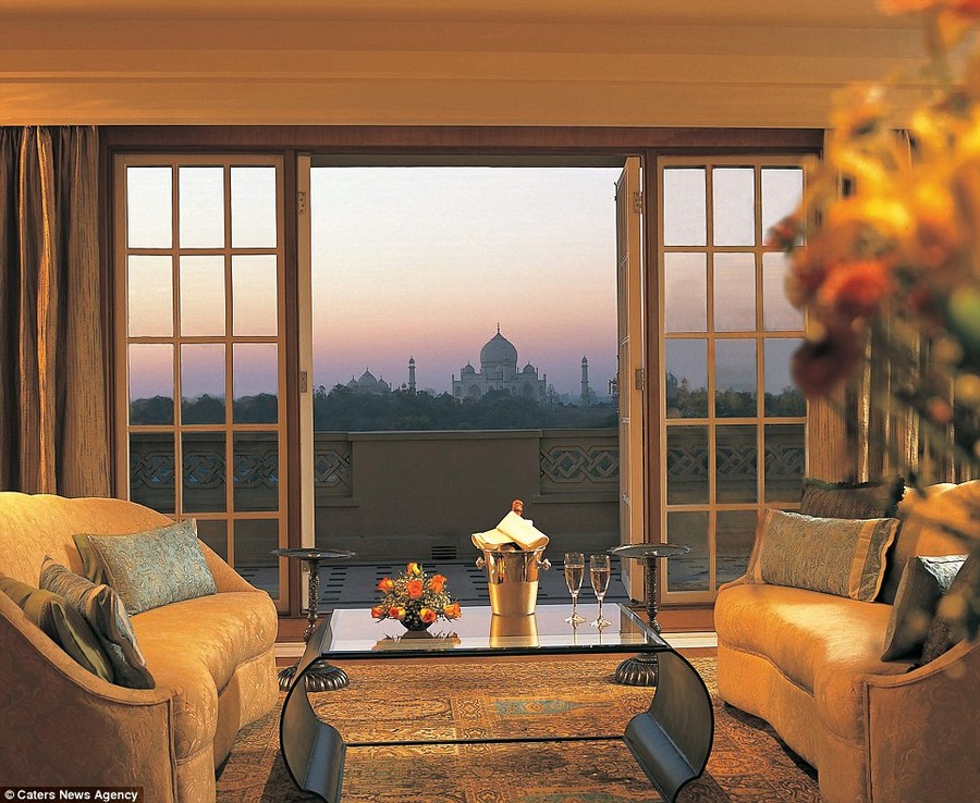 Guests staying at the Oberoi Amarvilas, Agra, India, wake up to the wonderful sight of the Taj Mahal
