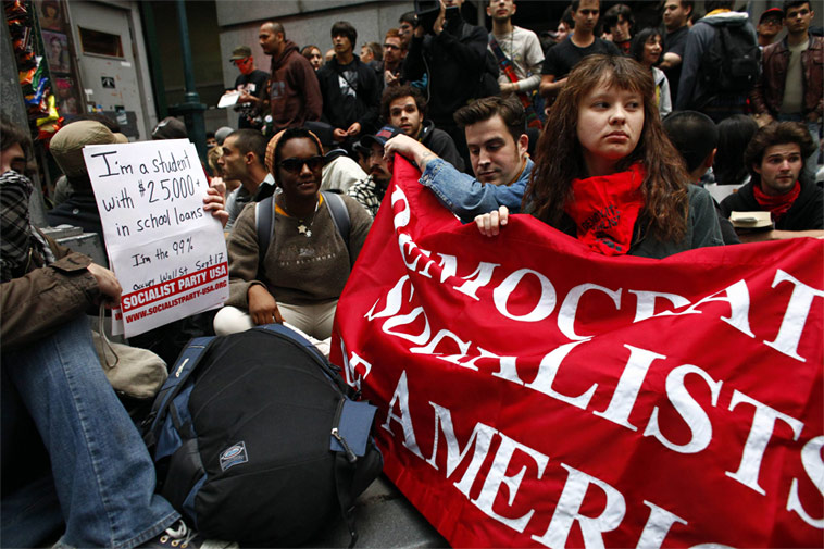 Демонстранты на Уолл Стрит. Фотографии © Eric Thayer/Reuters