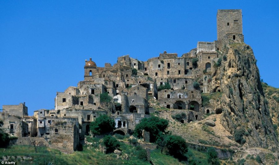 The medieval village of Craco Basilicata became a ghost town after a series of recurring earthquakes scared people away in 1963
