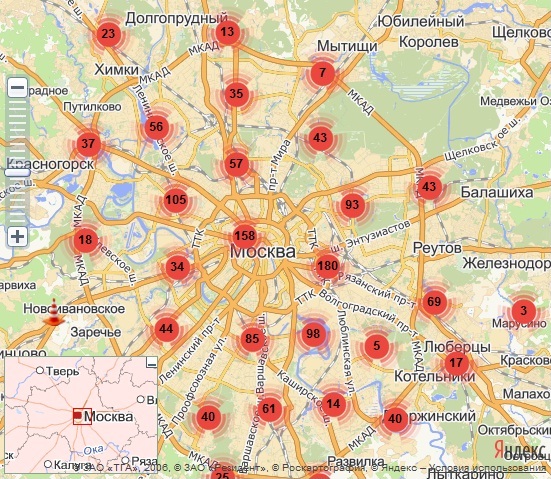 интерактивная карта ремонта московских дорог