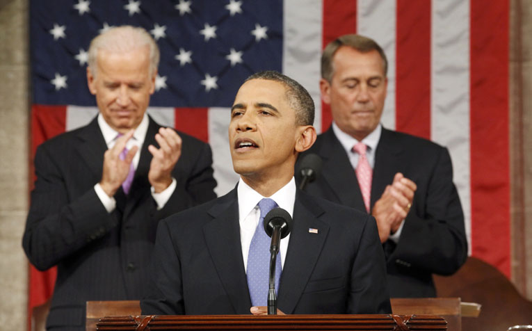 Выступление Барака Обамы перед сенаторами. © KEVIN LAMARQUE/Reuters