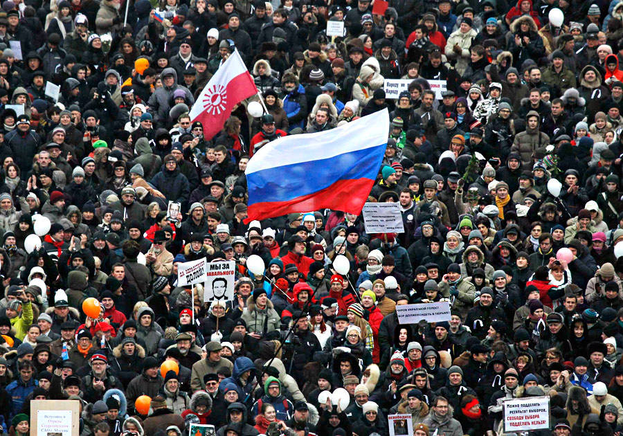 Митинг «За честные выборы» на проспекте Сахарова в Москве 24 декабря 2011 года. © Denis Sinyakov/Reuters