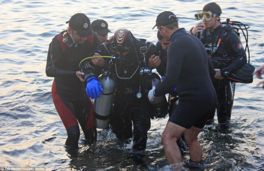 Helping hand: Sean was accompanied and assisted during his record attempt by the wider World Record Diving Malta team and the St. John's Rescue Corp