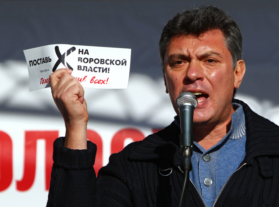 Борис Немцов на митинге оппозиции в Москве. © Андрей Стенин/РИА Новости