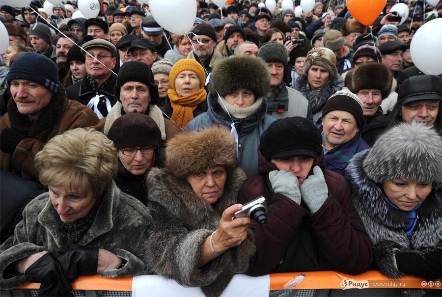 Митинг «За честные выборы» на проспекте Сахарова в Москве 24 декабря 2011 года. © Василий Максимов/Ridus.ru