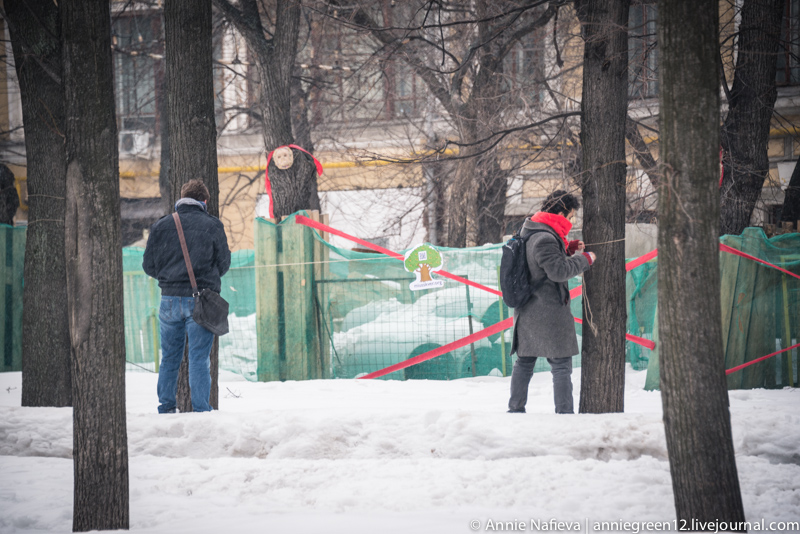 Арт-акция 30 марта в защиту Миусского сквера от вырубки Общественной палатой РФ