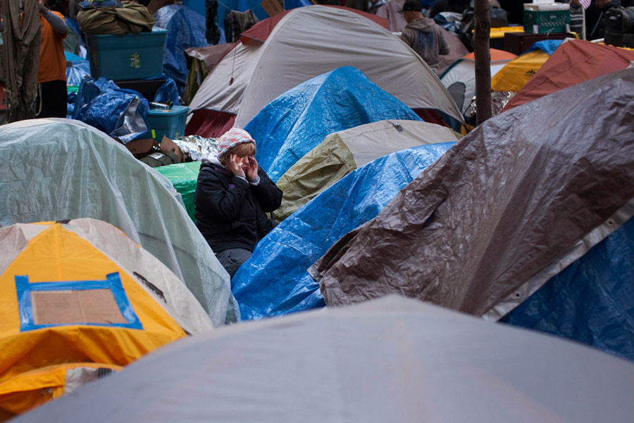 Один из палаточных лагерей демонстрантов Occupy. Фото из Нью-Йорка. © Andrew Burton/Reuters