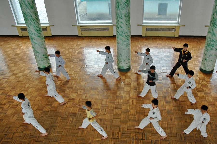 Урок тхэквондо в Пхеньяне