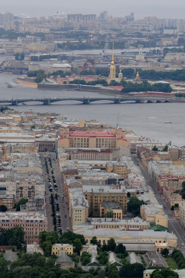 Панорама Петербурга с вертолета