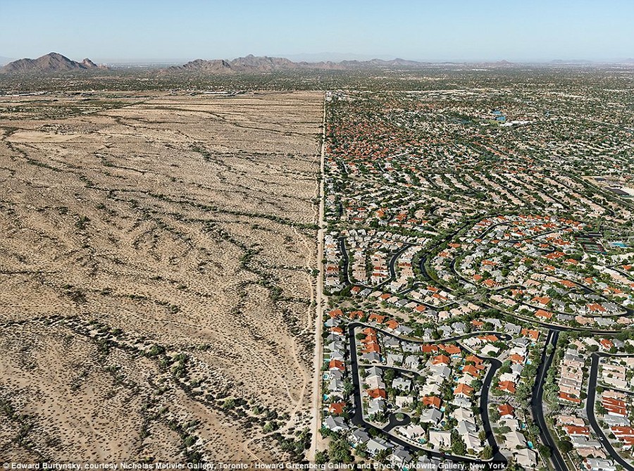 Divide: The Navajo Indian Reservation and suburb, Arizona, USA