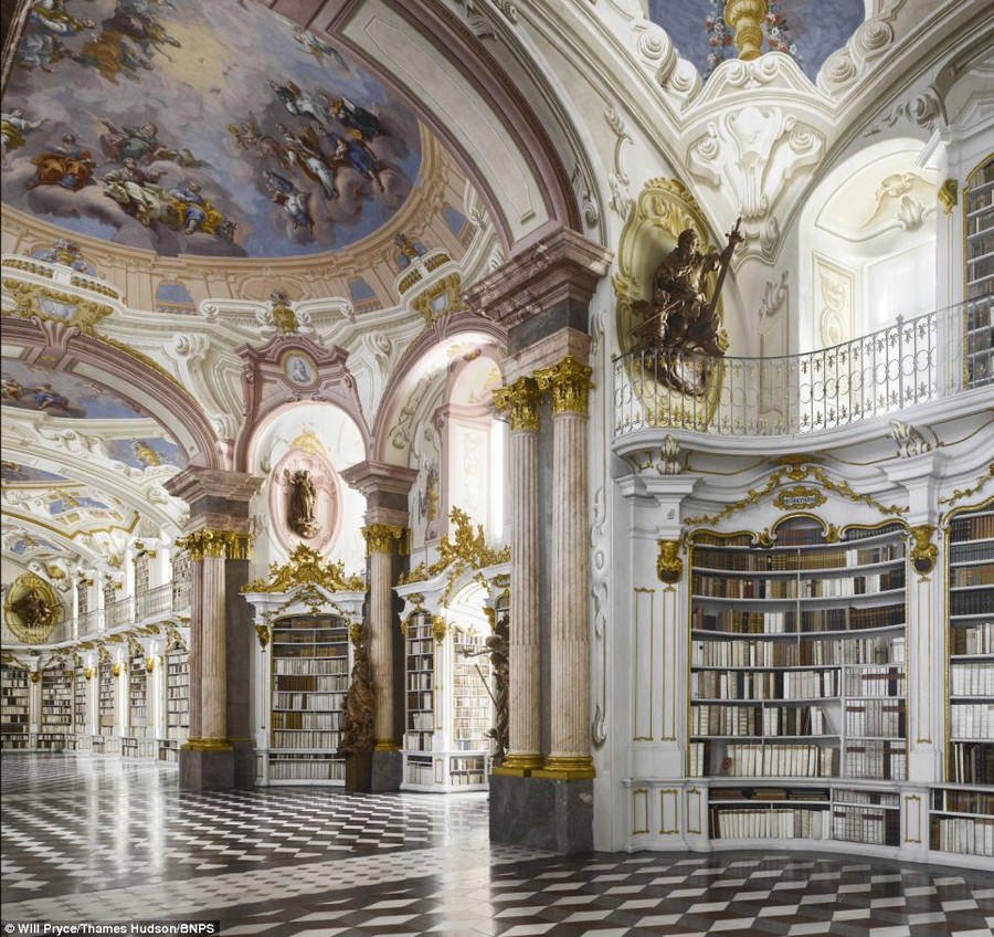 Picking favourites: Dr Campbell, 45, says that his favourite is the library at Admont Abbey in Austria, the largest monastery library in the world