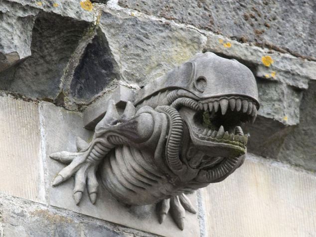 Uncanny: The resemblance between the gargoyles on the outside of the 13th century cathedral have caused a frenzy on social media