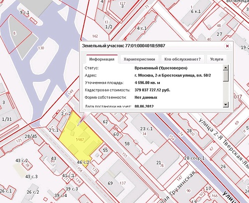 схема с сайта кадастровой публичной карты, согласно которой на месте деревьев предполагается крупное строительство