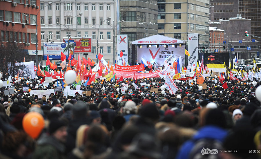 Митинг «За честные выборы» на проспекте Сахарова в Москве 24 декабря 2011 года. © Антон Тушин/Ridus.ru