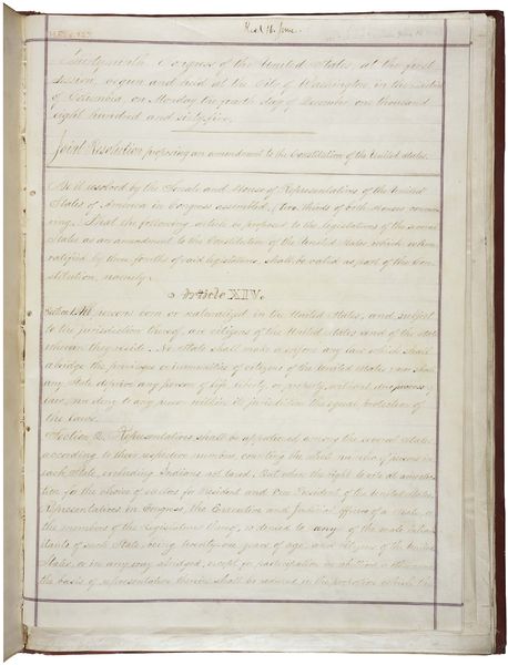 Оригинальный текст XIV Поправки в Конституцию США