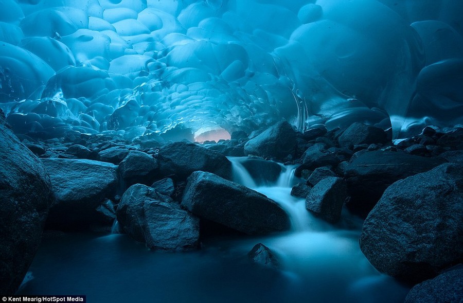 Natural wonder: The Mendenhall Glacier in one of America's remotest wildernesses has been formed by a continual cycle of melting and freezingormed by a continual cycle of melting and freezing