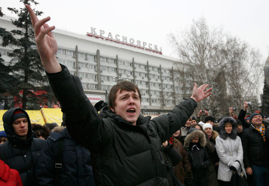 Митинг в рамках акции «За честные выборы» в Красноярске. © Ilya Naymushin/Reuters