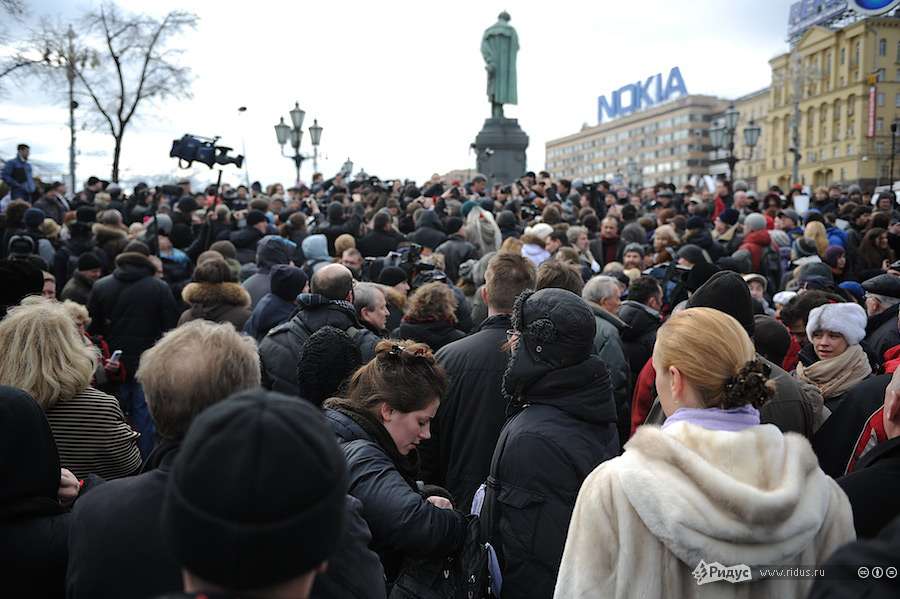 На Пушкинской площади призвали к бойкоту НТВ и «маршу миллионов»
