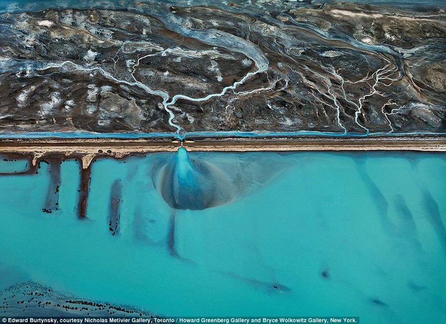 View from above: A teardrop formed by the Cerro Prieto Geothermal Power Station in Baja, Mexico, 2012