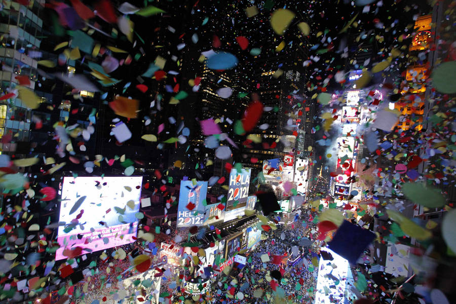 Празднование Нового Года на Таймс Сквер. © Gary Hershorn/Reuters