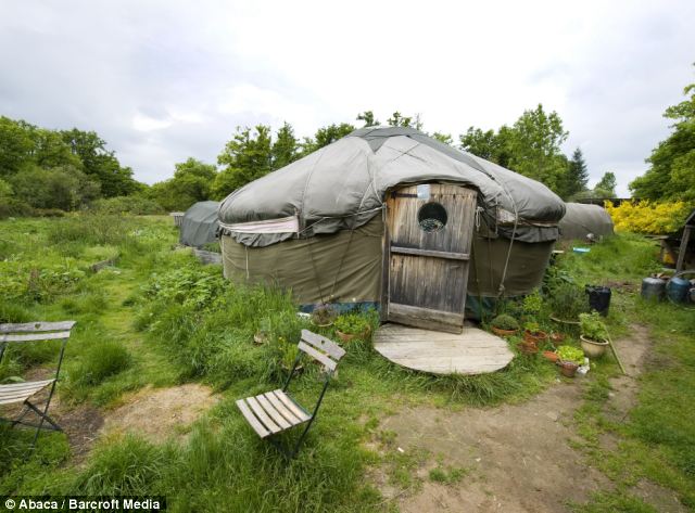 Unusual choice of home: Three families who set up home in yurts in the small community of Bussiere-Boffy, France, have become embroiled in a legal battle with the local mayor who takes exception to their choice of accommodation 