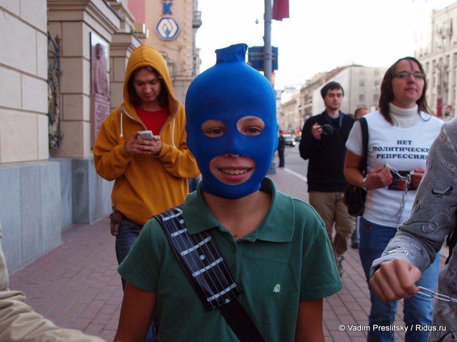 Юный участник акции в защиту политзаключённых.  Москва. © Vadim Preslitsky