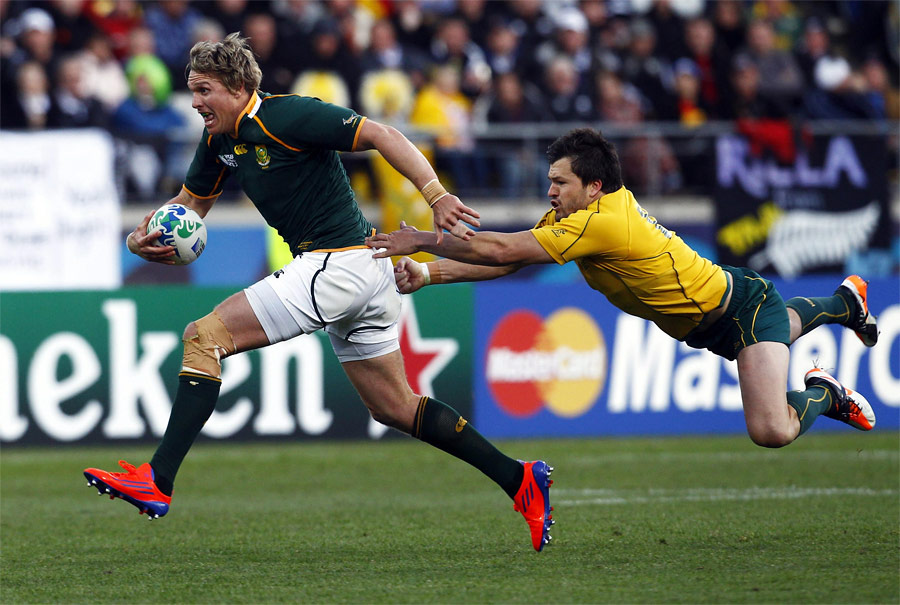 Матч Кубка мира по регби между командами Австралии и ЮАР в Новой Зеландии. © David Gray/Reuters