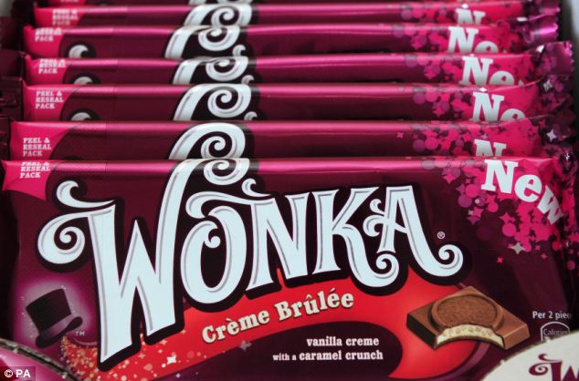 Scrundiddlyumptious: Netsle's Wonka bars- based on the Roald Dahl novel about the adventures inside a chocolate factory- pack a whopping 555 calories