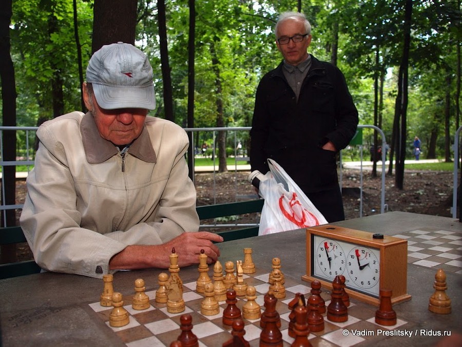 Шахматная партия. Парк Сокольники. Москва. © Vadim Preslitsky