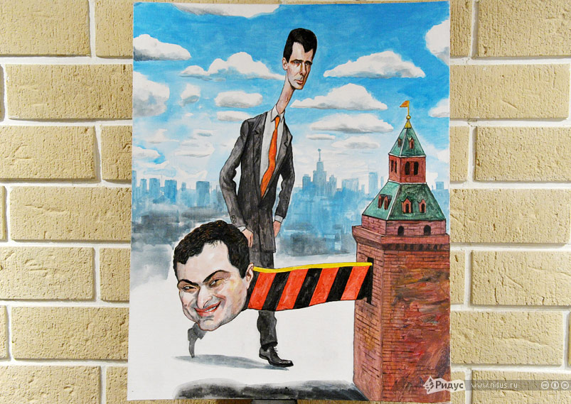 Открытие выставки карикатур «С тандемом по жизни» в Москве 23 декабря 2011 года. © Антон Тушин/Ridus.ru