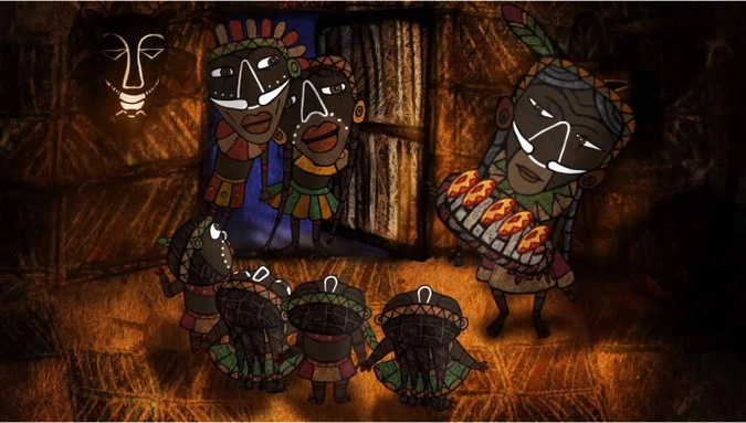 Кадр из мультфильма «Девочка и Кибунго»