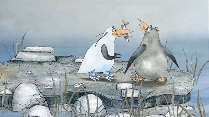 Кадр из мультфильма «Пингвиниум мобиле»
