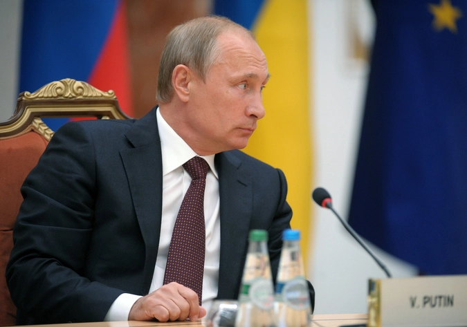 Президент России Владимир Путин во время встречи глав государств Таможенного союза с президентом Украины и представителями Европейской комиссии.