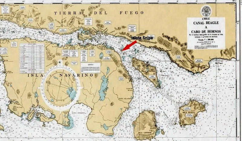 Район конфликта. Стрелкой указан остров Снайп. revistamarina.cl Район конфликта. Стрелкой указан остров Снайп. revistamarina.cl