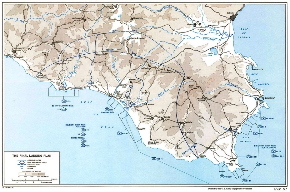 План высадки Союзников 10 июля 1943 года на Сицилии