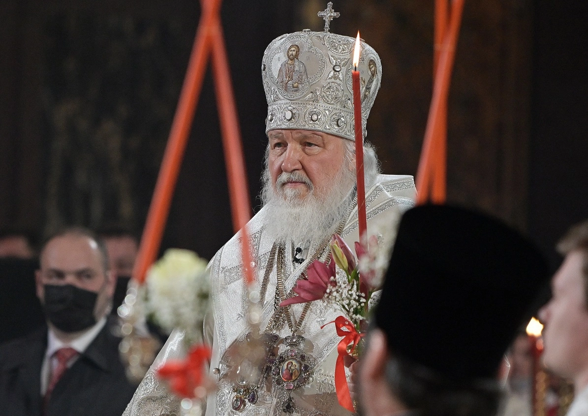 Патриарх Московский и всея Руси во время пасхальной службы в храме Христа Спасителя 