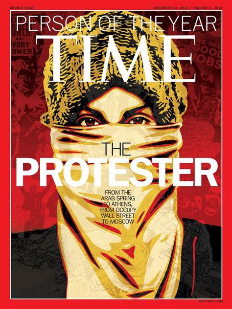 Обложка журнала Time с изображением абстрактного протестующего. © Time