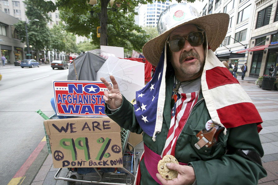Гарт Кэрролл, участник демонстрации 99% в Вашингтоне. © MARCUS DONNER/Reuters