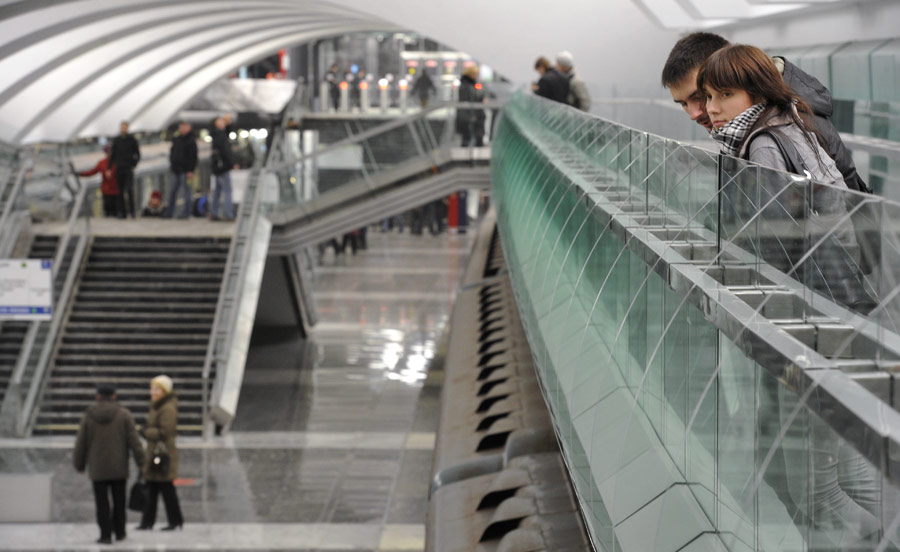 Пассажиры на станции метро «Зябликово». © Алексей Куденко/РИА Новости