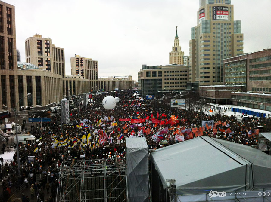 На проспекте Сахарова во время митинга «За честные выборы» в Москве 24 декабря 2011 года. © Илья Варламов/Ridus.ru