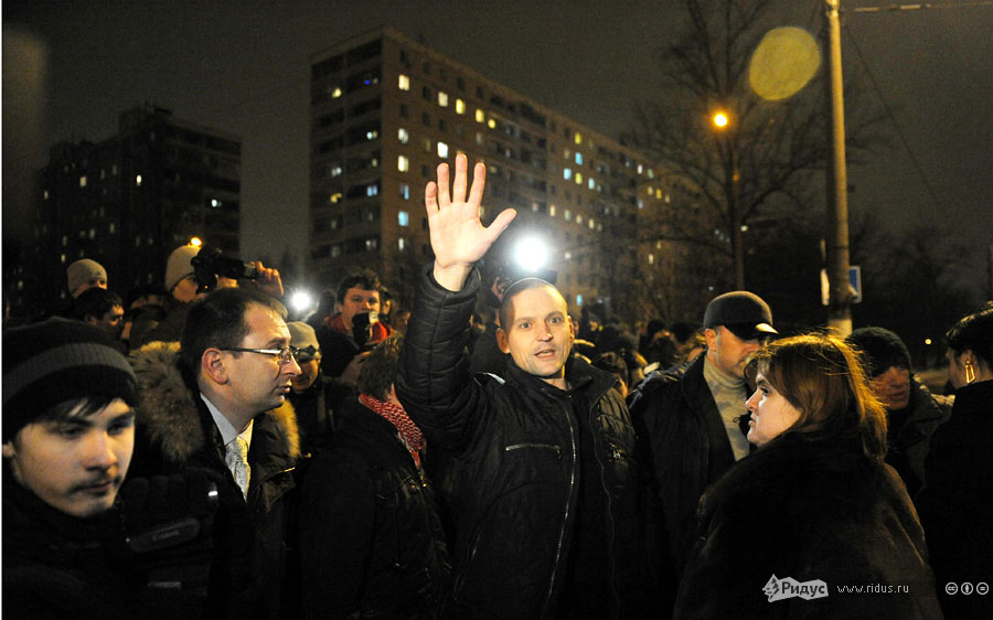 Сергей Удальцов после освобождения из-под ареста. © Антон Тушин/Ридус