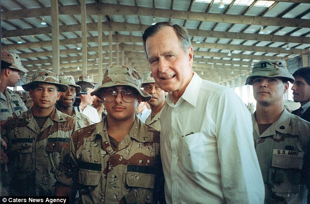 The former army man was even pictured with George W. Bush Senior at his army barracks when she was known as Charles 