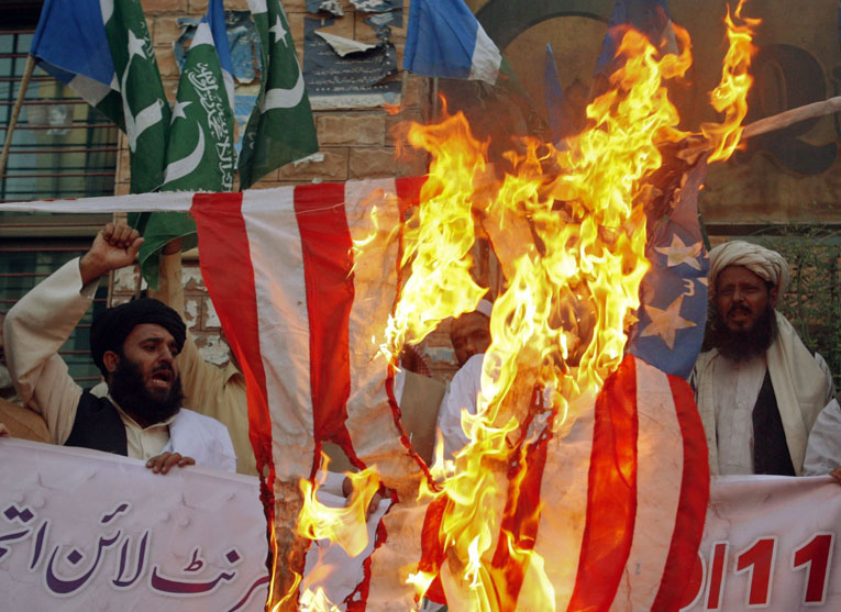 Антиамериканская демонстрация в годовщину 9/11 в Пакистане. © Reuters/Naseer Ahmed