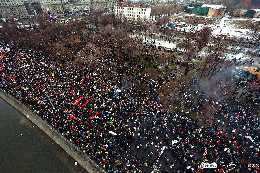Вид на Болотную площадь с вертолета. © Ridus.ru