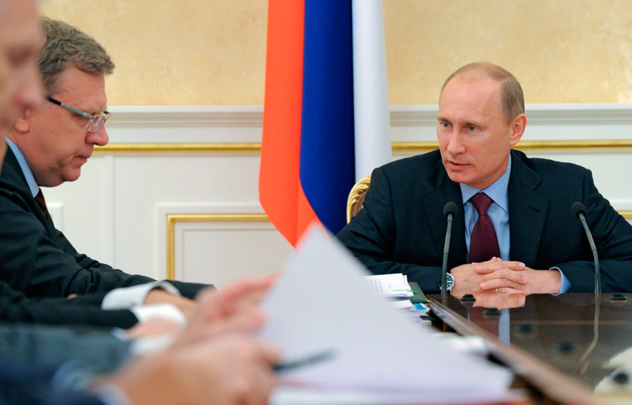 Алексей Кудрин и Владимир Путин (слева направо). © Яна Лапикова/РИА Новости
