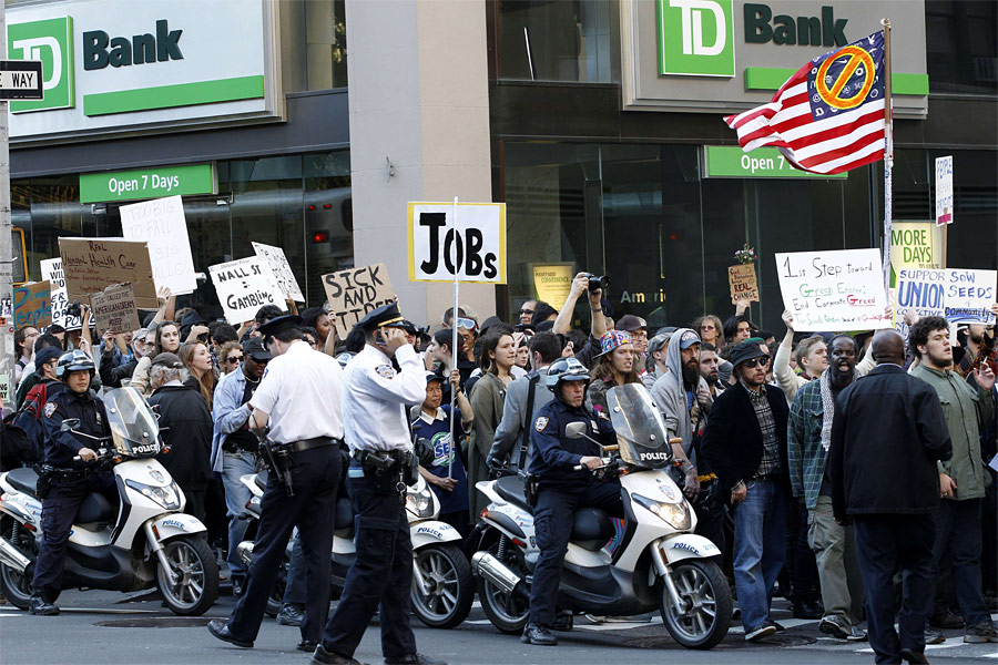 Участники акции «Occupy Wall Street». © Mike Segar/Reuters