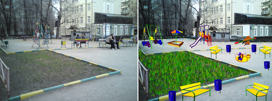 До и после. Б. Пионерская д.33, к.1,2. Фото с сайта управы района Замоскворечье.