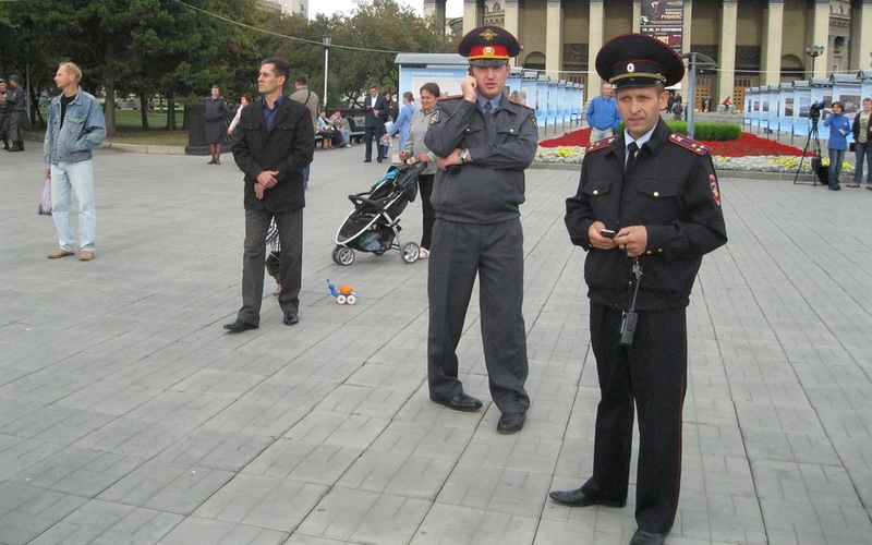 Полиция на митинге-встречи с участниками автопробега 