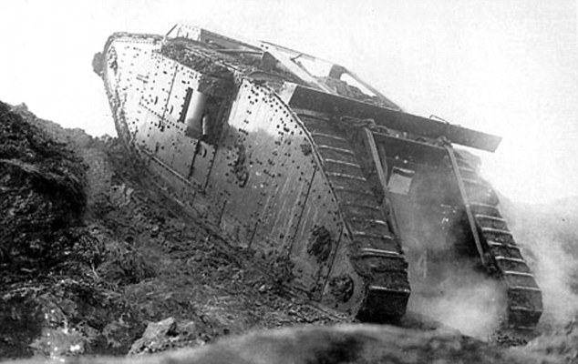 Crippled: The Fray Bentos had been turned on its side, so could not use the tank's on-board weaponry (file photo)